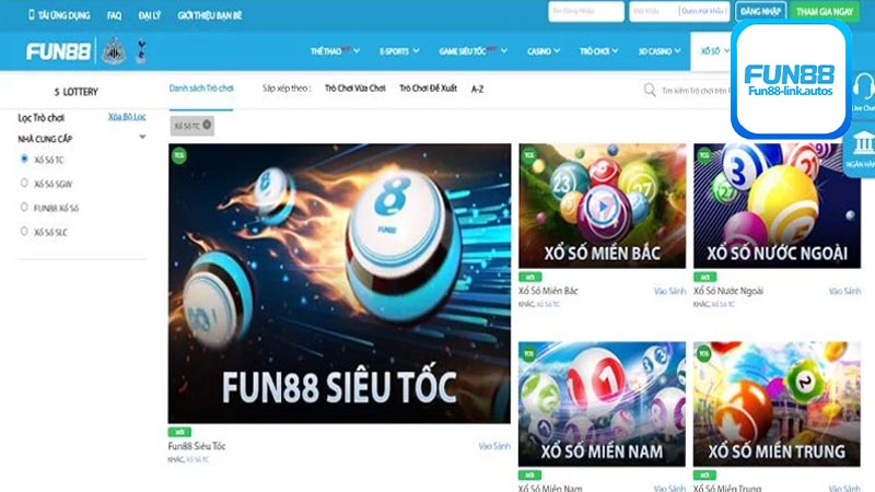 Ưu thế của dịch vụ cá cược xổ số Fun88