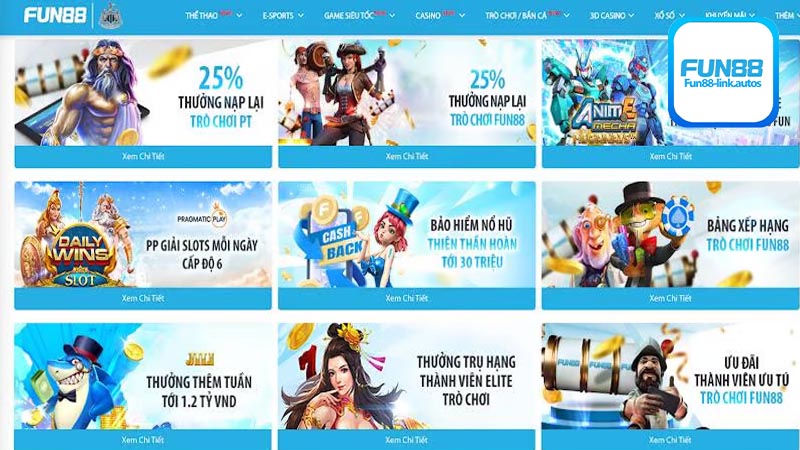 Tổng hợp những hình thức chơi cá cược nổ hũ Fun88